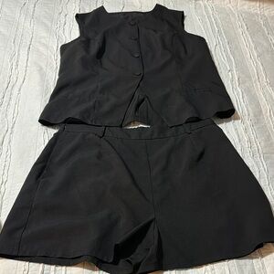 COPY - Women’s Black Sleeveless Top and Shorts Set.